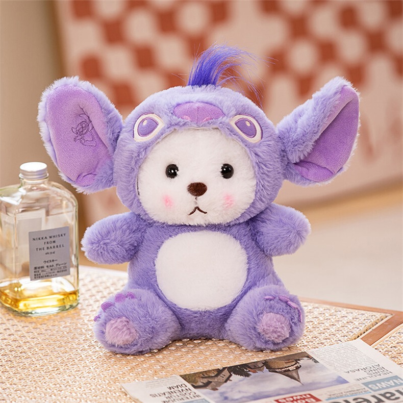 Picture of Blue Transformation Bear Little Bear Doll Strawberry Bear Red Doll Rag Doll Plush Toy Valentine's Day Gift for Girls