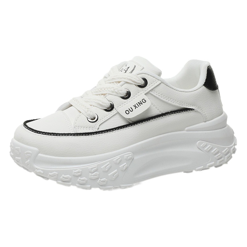 HY906 New Simple Women's Shoes 2023 Autumn Korean-style Breathable Height-increasing Thick-soled Sports Casual Shoes Board Shoes for Students
