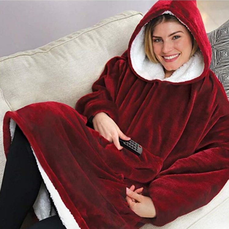 huggle hoodie TV new lazy person pullover TV blanket outdoor cold proof hooded fleece warm coat