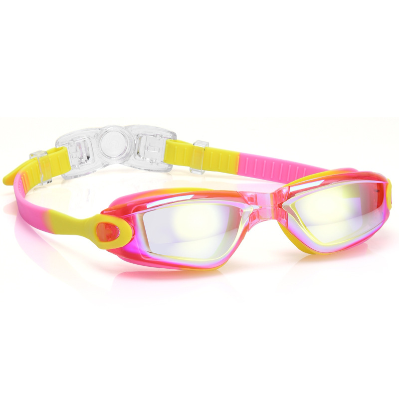 Picture of Children's Swimming Goggles Swimming High-Definition Waterproof and Anti-Fog 3-14 Years Old Boys and Girls Universal Electroplated Swimming Goggles Set Wholesale