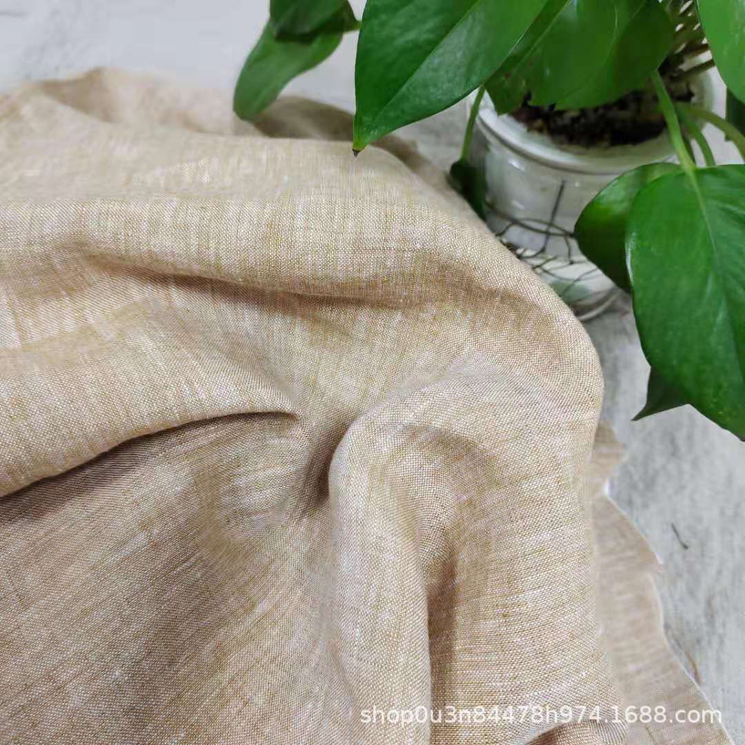 Picture of Pure linen Warp Weft Heterochromatic Wide Enzyme Washing Fabric 100% linen Two-color Yarn-dyed Bedding linen Fabric
