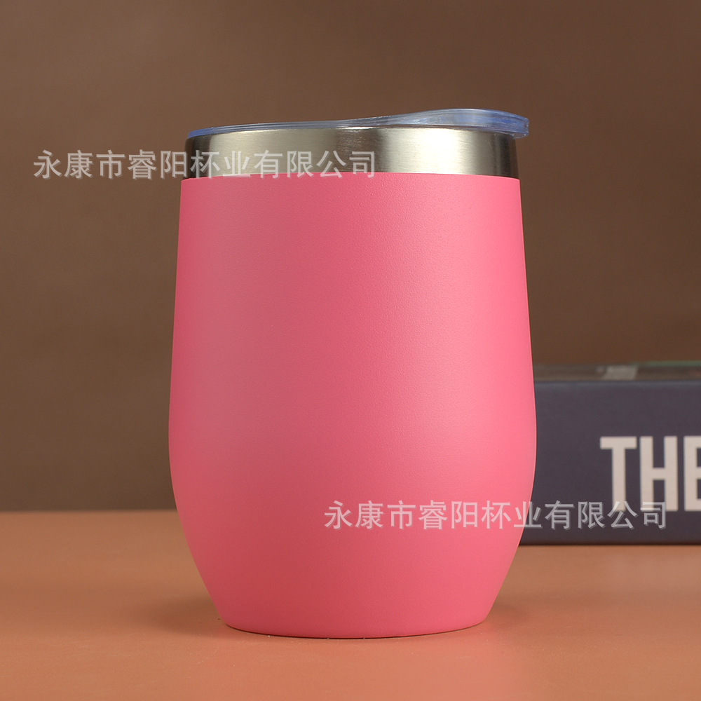 Picture of Cross-border Amazon swig eggshell cup U-shaped egg cup 304 stainless steel double layer 12oz in stock handle red wine cup