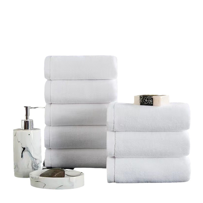 Five-Star Hotel-Specific Towels, Pure Cotton Absorbent Face Washcloths, Hotel and B&B Bath Towels with Embroidered Words and Logo