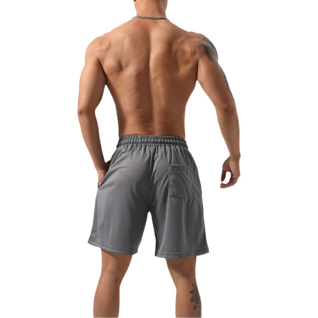 Zipper pocket mesh shorts Ice Silk breathable loose quick-drying fitness running sports leisure outdoor trend