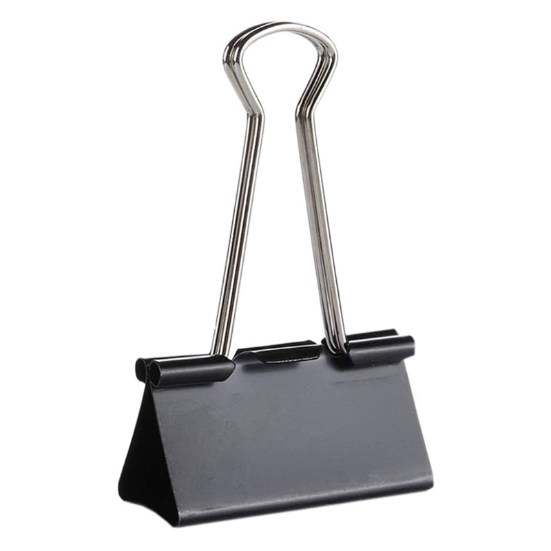 Black Color Large Size Long Tail Clip 60mm Metal Ticket Clip Extra Large Office Test Paper Stationery Clip Dovetail Clip
