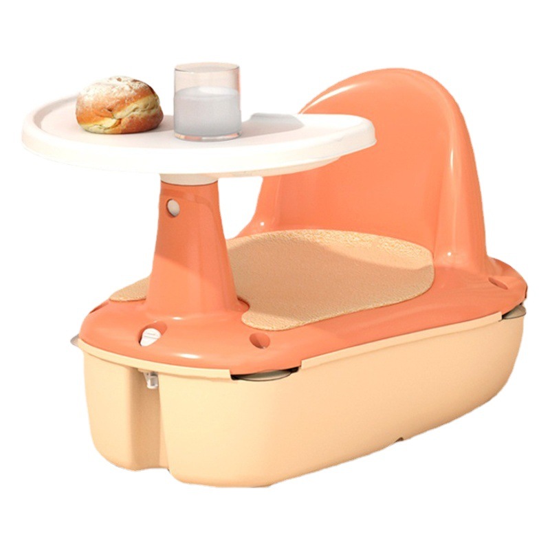 Children's Dining Chair Eating Bath Seat Portable Baby Bath Stool Baby Dining Table Multifunctional Storage Sled