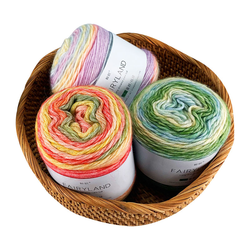 Picture of Cake line gradient segment dyed milk cotton wool ball ball scarf hat diy hand woven thread ball wholesale