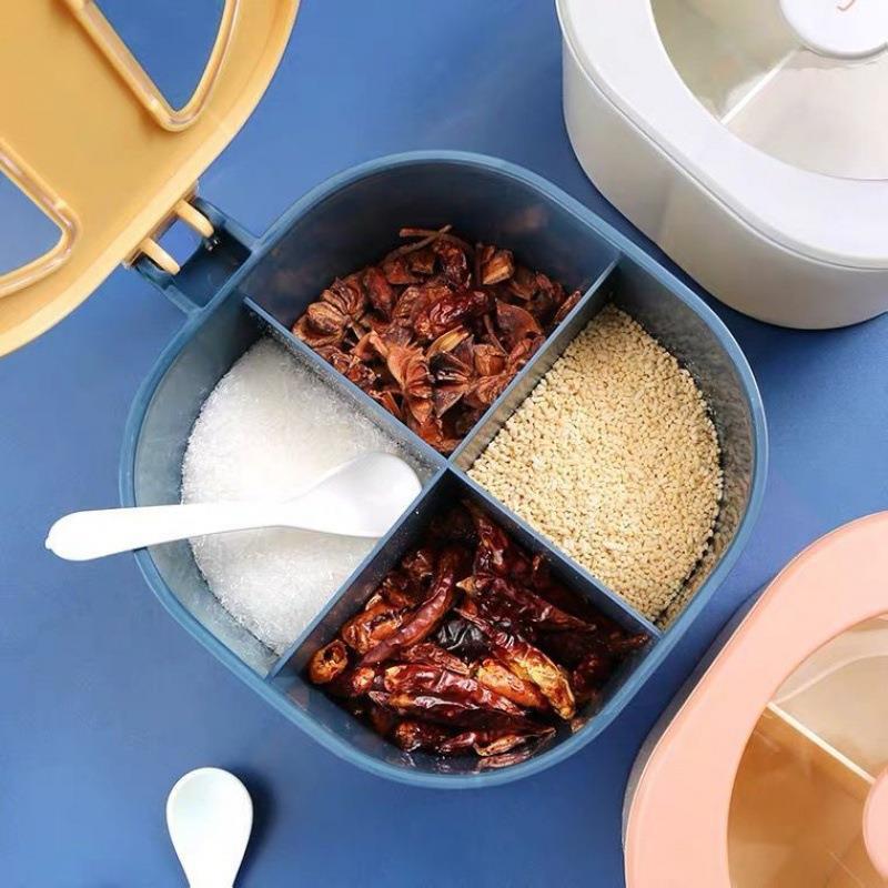 Picture of Kitchen Seasoning Bottle Seasoning Box Household Seasoning Storage Box Integrated Multi-grid Creative Cute Storage Rack Seasoning Jar Bottle