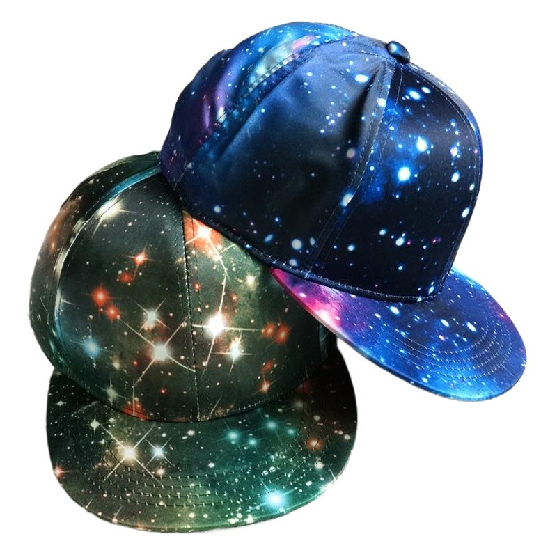 Jia Tuo Costume Dancing Cool Flat Rim Hip Hop Hat Cross Border Ladies Starry Sky Summer Outdoor Sunshade Baseball Hat