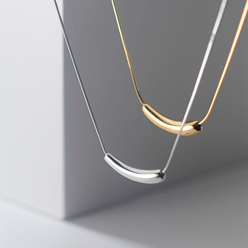 New Small Eggplant Titanium Steel Necklace Ins Cold Style Clavicle Elegant Simple Asymmetrical Stylish Niche Accessories