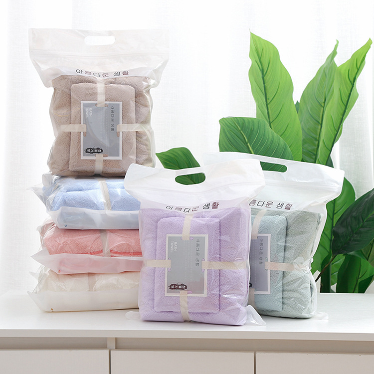 Picture of Factory wholesale coral fleece towel towel gift suit thickened mother and child towel a generation of printed logo