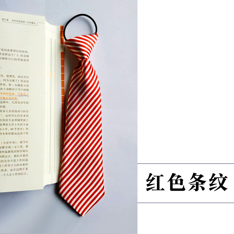 Picture of Children's tie boys Korean baby primary school students solid color striped plaid elastic pullover performance accessories wholesale