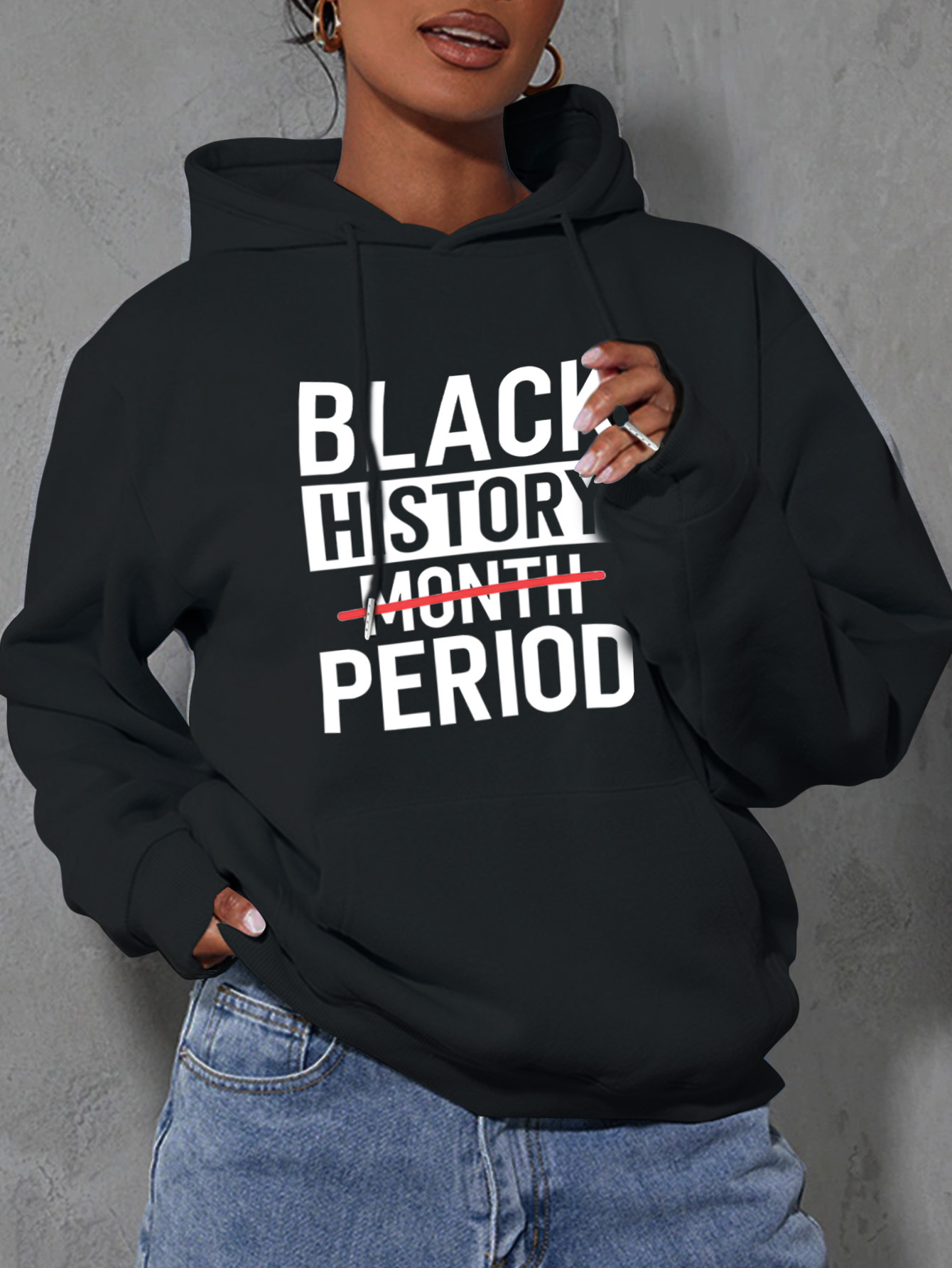 Women's Casual Multicolor Alphabet Book Print Hoodie