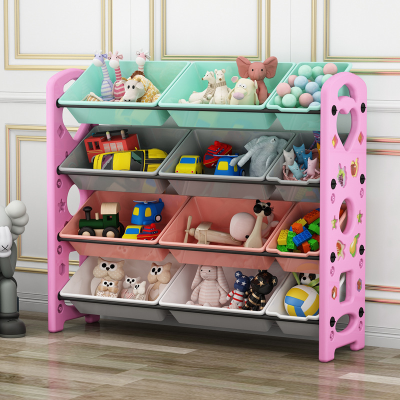 Picture of Children's Toy Storage Rack Household Kindergarten Baby Storage Rack Floor Multi-Layer Finishing Rack Storage Cabinet Plastic Basket