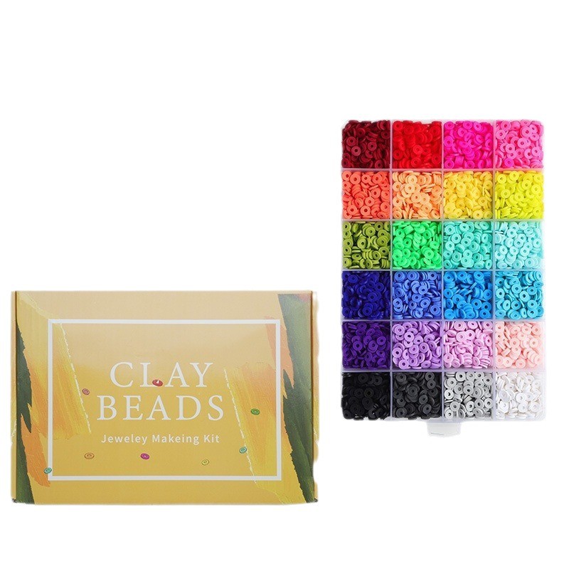 Picture of Cross-border hot sale soft pottery diy jewelry material suit beads children's educational bracelet beaded toy gift box