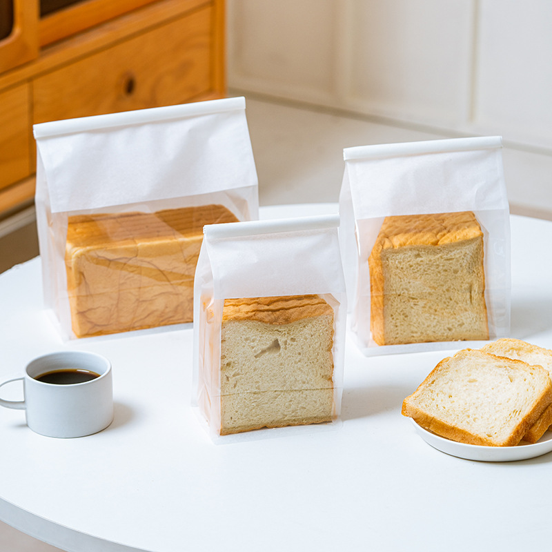 Wholesale 450g sliced toast bag bread packaging bag kraft paper baking packaging bag toast bread wire bag