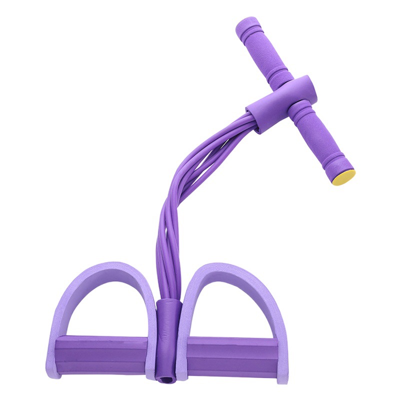 Solid color simple home pedal type 4 tube 6 tube EVA elastic fitness machine sit-up leg pull rope