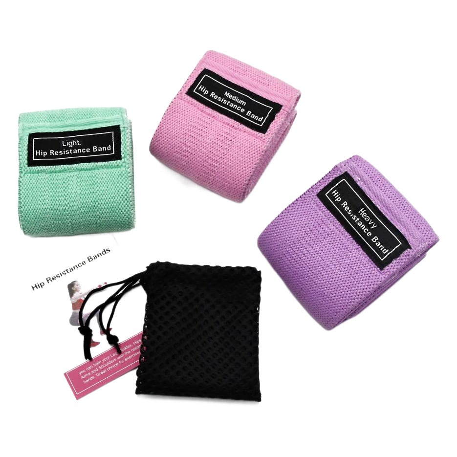 Cross-border yoga stretch with polyester cotton hip circle squat hip resistance band woven fitness elastic ring suit in stock
