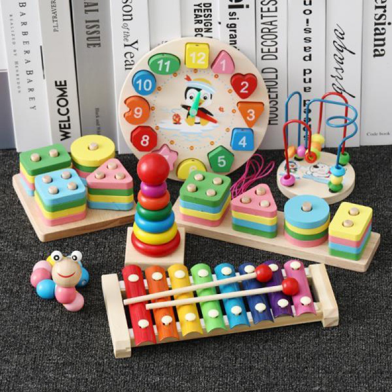 Infants and young children's accordion eight-tone xylophone 8-month-old baby toys 9 percussion instruments 0-1 year-old educational early education
