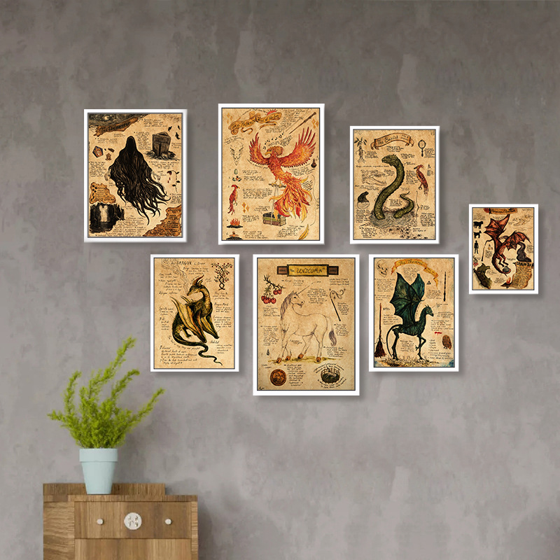 Cross-border Amazon retro mysterious biological picture poster decorative painting core study bedroom background wall canvas painting