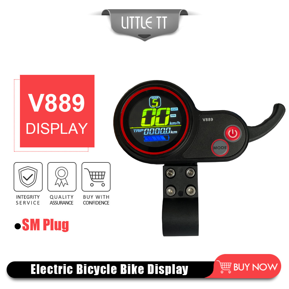 Electric scooter accessories hook finger throttle meter V889 color display with USB interface 24V/36V/48V