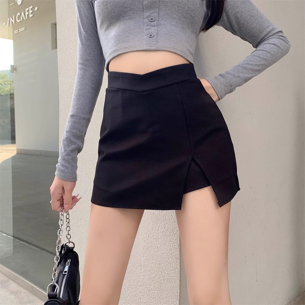 High Quality Short Skirt Women's 2024 Summer Design Sense Fashion Korean Style High Waist Slimming Hip A- Line Half Pants Skirt