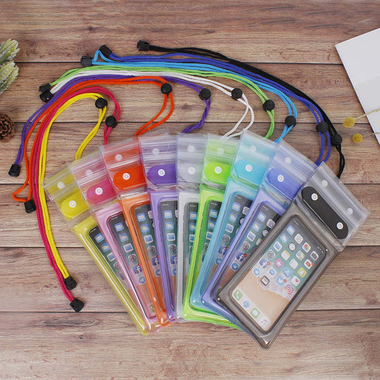 in stock wholesale inflatable mobile phone waterproof bag diving drifting swimming touch screen mobile phone case three-layer waterproof bag