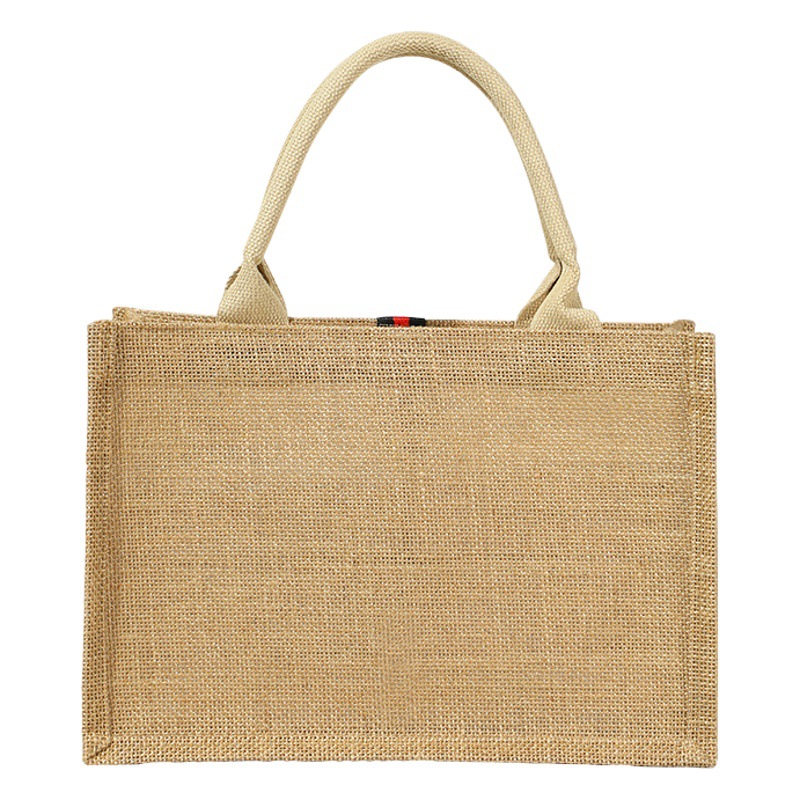 Linen bag spot wholesale burlap shopping bag vintage jute tote bag hand-painted linen tote bag printed logo