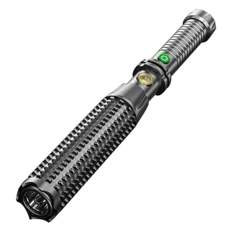Cross-Border self-defense wolf tooth stick outdoor USB charging car led security patrol broken window strong light flashlight wholesale