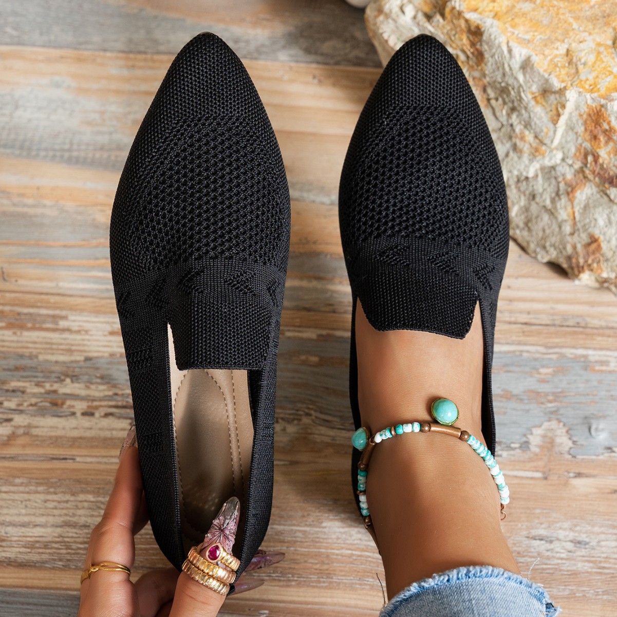 Picture of Spring 2025 European and American Large-Size Pointed-Toe Flat Loafers for Women, Casual Versatile Trendy Sweet Style