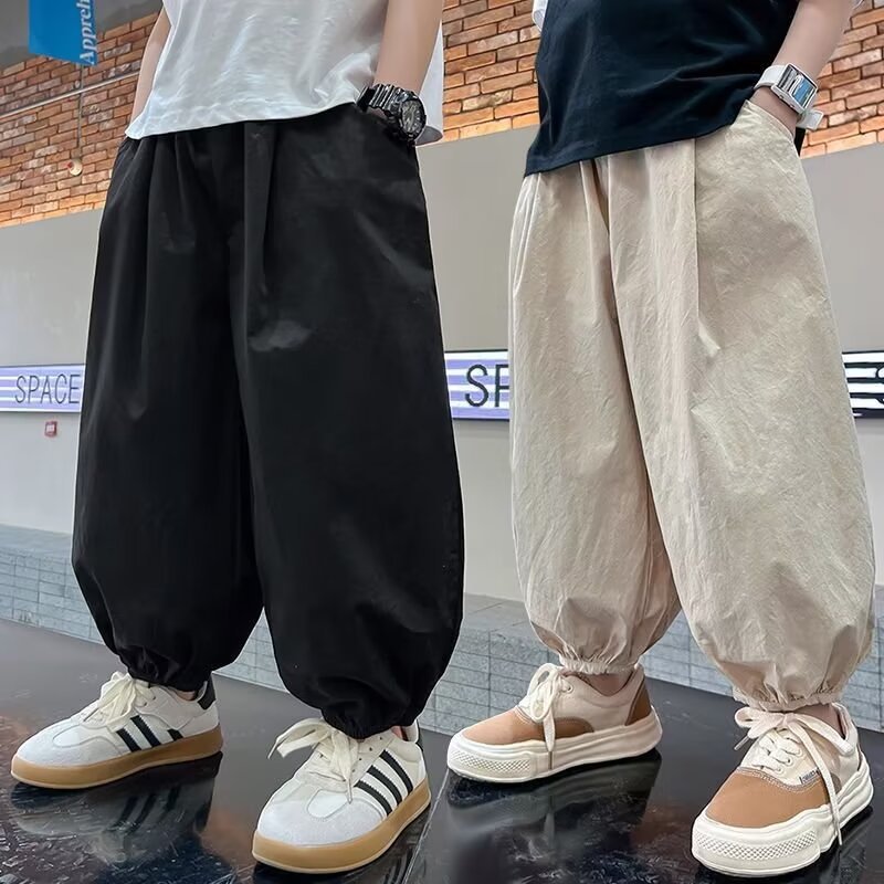 Boys' Pants Summer Thin Trousers Children's Anti-mosquito Pants Boys Quick-drying Pants Loose Haren Pants Casual Ankle-length Pants