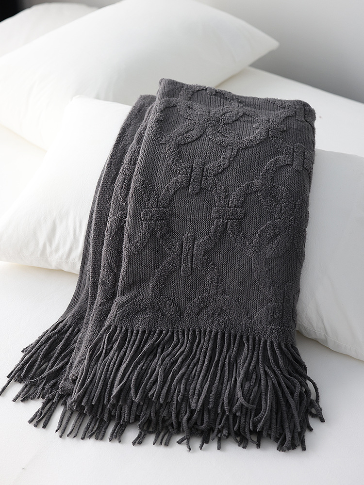 Picture of Nordic Style Knitted Bed Tilt Blanket Soft Fabric Bed Flag Bed Tilt Sofa Decorative Cover Blanket Factory in stock Cross Border
