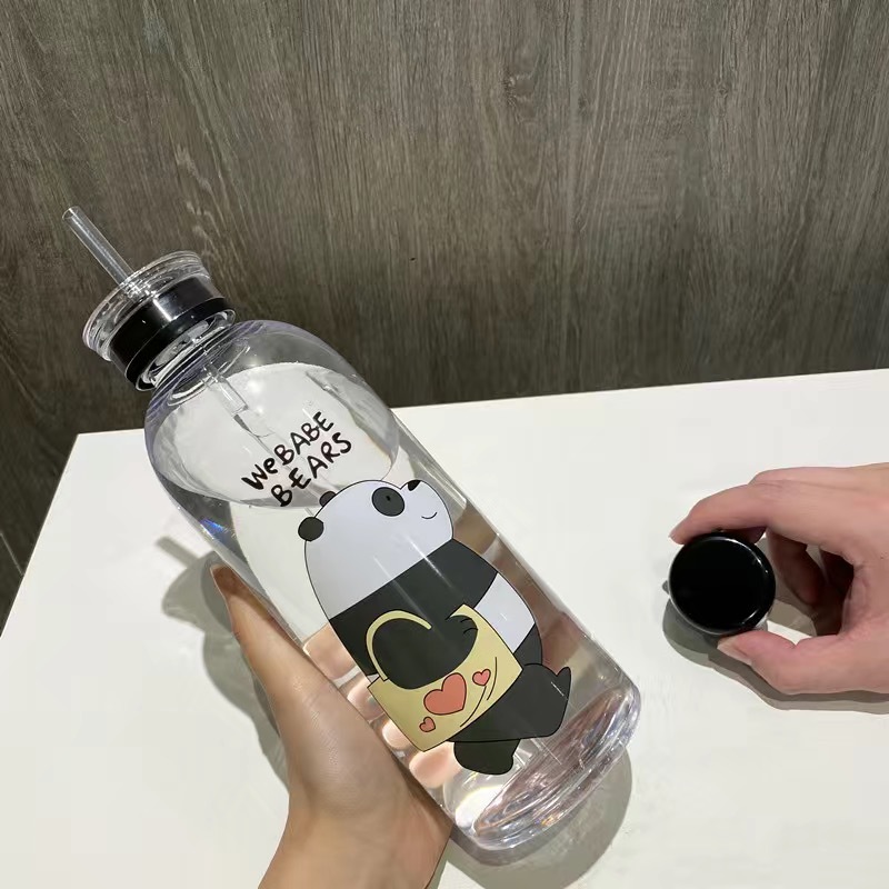 Picture of Large-capacity Plastic Straw Large Water Cup Plastic Wholesale Water Bottle High-looking Big Fat Cup Water Kettle Cute Summer