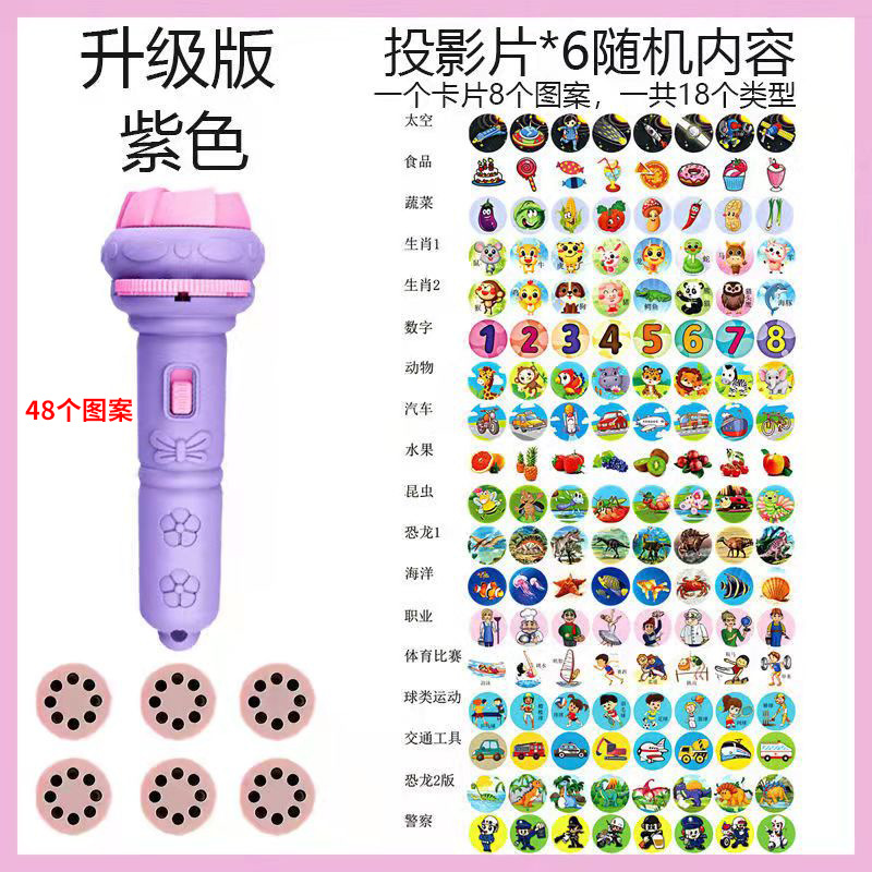 Picture of Cartoon Children's Projection Flashlight Mini Projector Baby Early Education Toys Street Stall Toys Gifts Cross-Border Wholesale