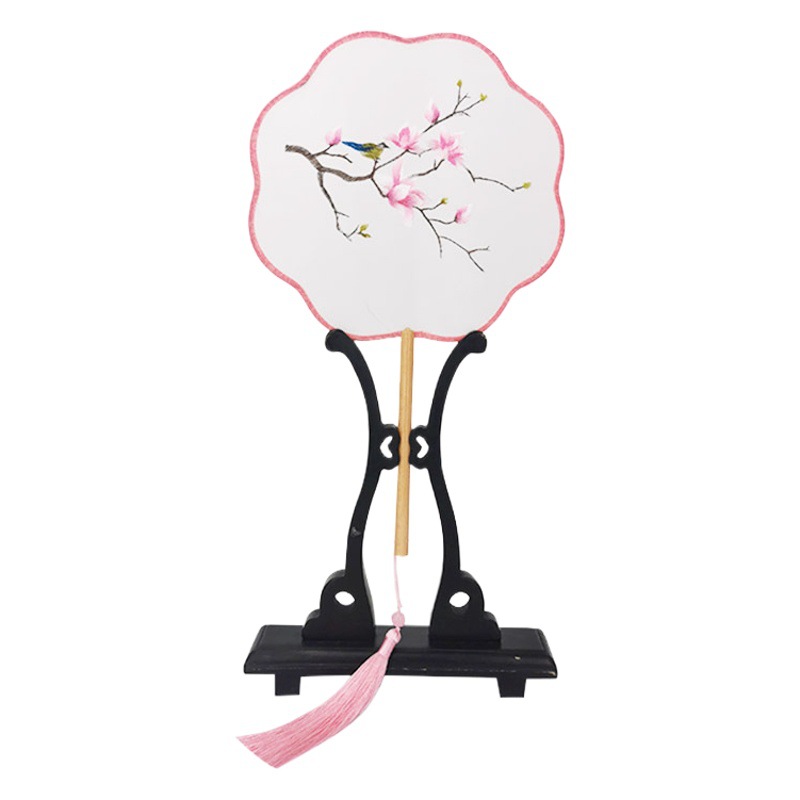 [Wholesale Order] Embroidered Round Fan, Traditional Style Embroidery, Double-Sided Embroidery, Suzhou Embroidery, Dance Fan, Round Fan, Chinese Style Silk Fabric