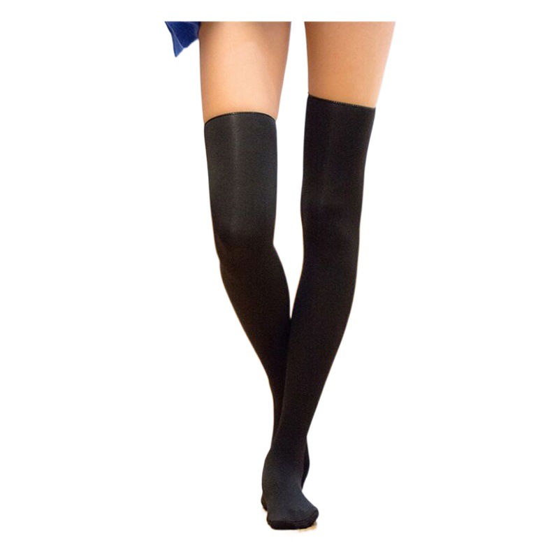 Flesh-colored mid-length socks with velvet women's knee-length skin color autumn and winter knee-length wide-leg socks thickened high-rise socks knee-length warm