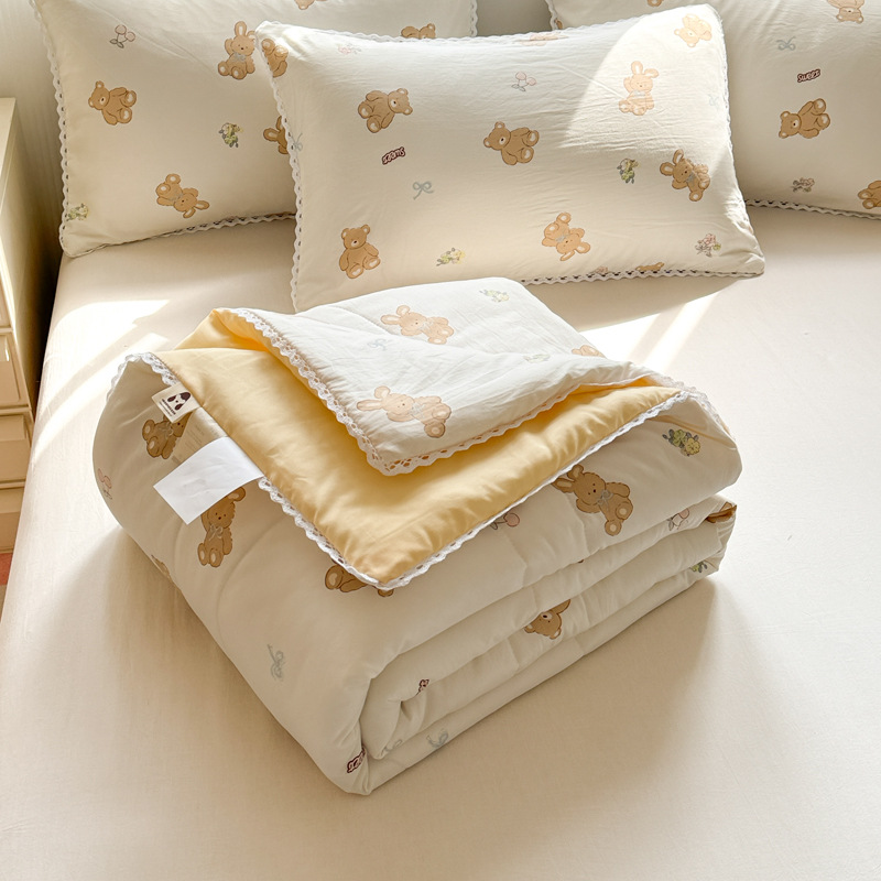 Picture of Class A Maternal and Infant Grade Summer Quilt Lace Summer Cool Quilt Summer Air-conditioning Quilt Double Washed Cotton Quilt Core Children's Thin Quilt Ins