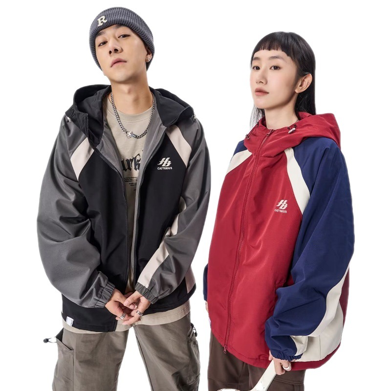 Picture of Cross-Border Waterproof Jacket for Women New American Retro Contrasting Color Sports Baseball Uniform Loose Casual Jacket Trendy and Windproof