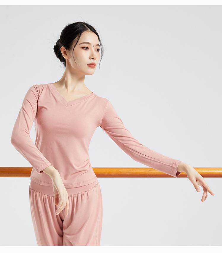 Picture of Yoga Clothing Women's New suit Women's Autumn and Winter Professional Body Training Clothing V-neck Modal Dance Women's Suit plus size