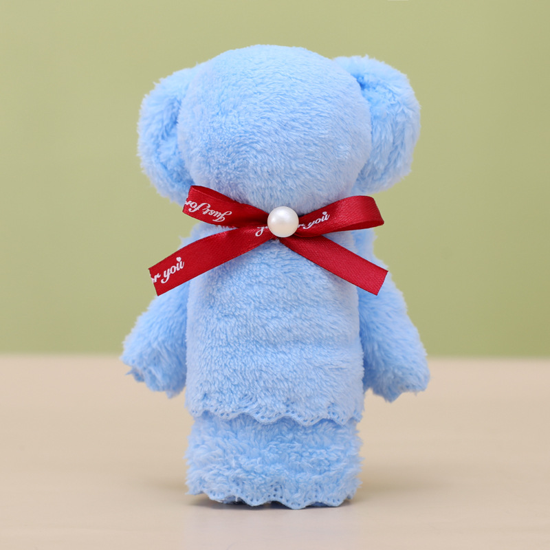 Picture of Coral fleece pineapple Pearl bear towel gift small gift 30*30 opening gift welfare gift