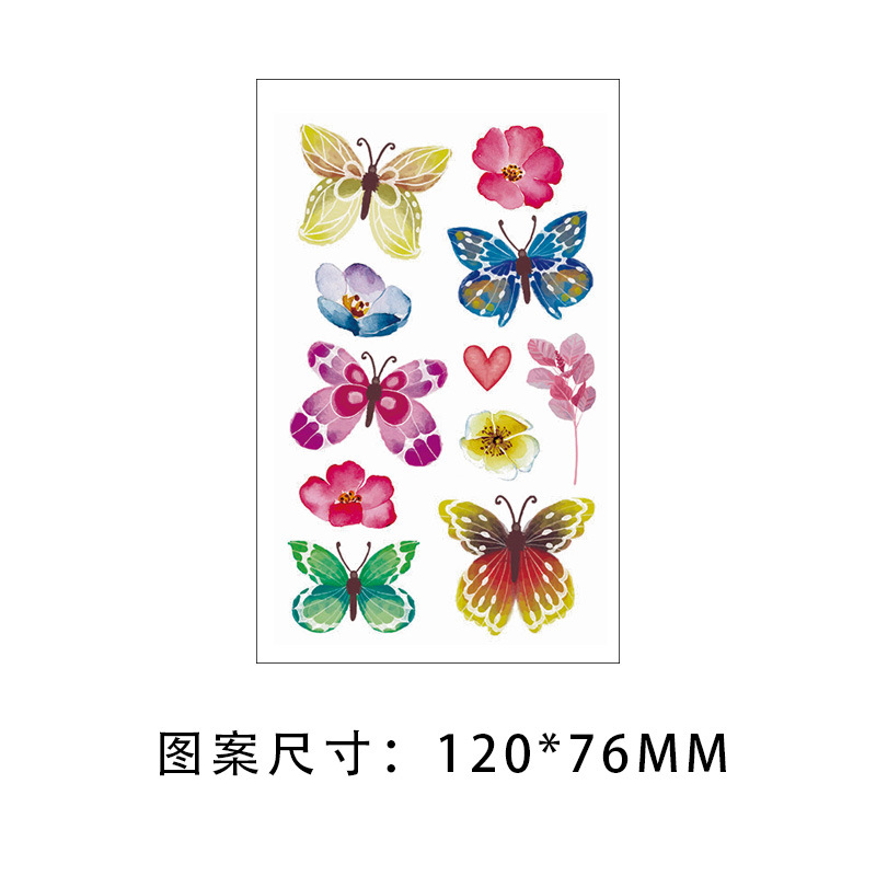 Picture of New Cross-border Cute Color Butterfly Tattoo Sticker Waterproof Small Fresh Children's Children's Six One Princess Face Sticker Color Sticker