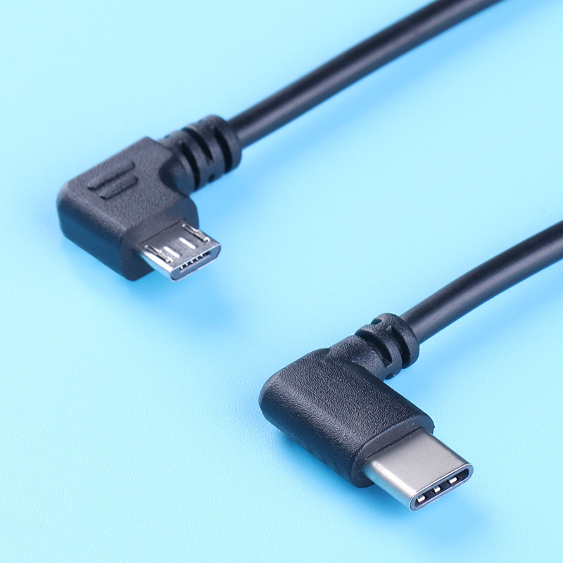 Picture of TYPE-C male and female extension line left bend right bend fast charge line Mike female elbow line TYPE-C data line