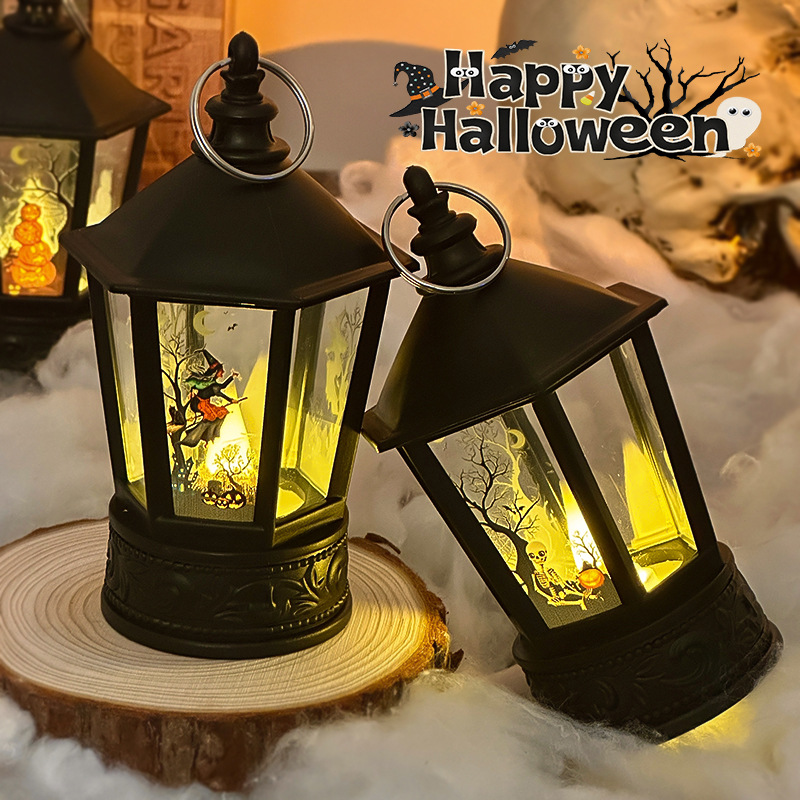 Picture of Halloween pumpkin light LED electronic candle ghost festival Easter party decoration decoration pagoda wind light hanging