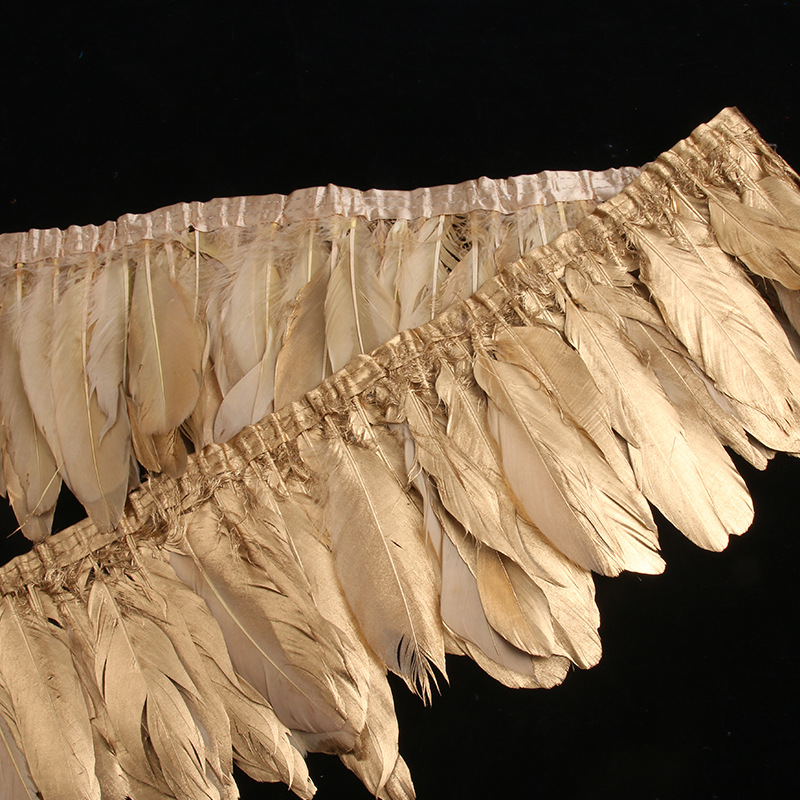 Golden feather goose feather cloth edge cloth with DIY jewelry accessories home decoration clothing accessories about 2 meters 1