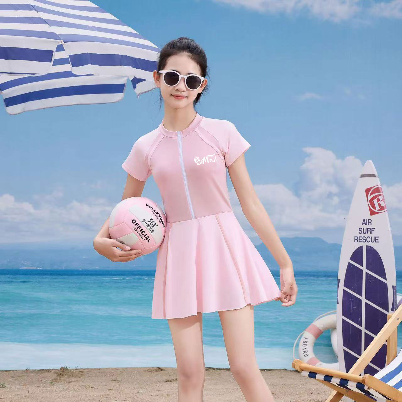 Picture of Children's Swimsuit with Chest Pad for Little Girls Warm Girls' Swimming Suit for Big Kids Hot Spring Skirt Princess Swimsuit