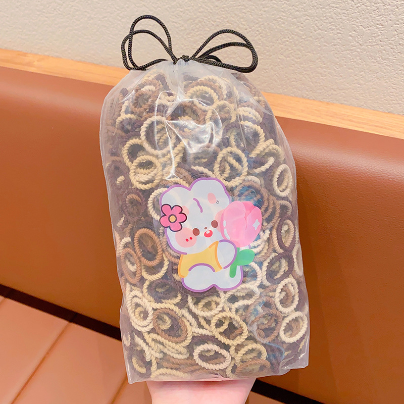 Picture of 600 children's good elasticity does not hurt the hair rubber band baby hair thumb hair band Little girl hair rope hair rope