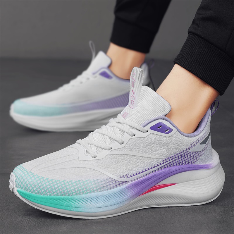 Daifa Flying Woven Running Shoes Carbon Board Big Kids Professional Racing Running Shoes Students Lightweight Training Track and Field Shock Absorption sneaker