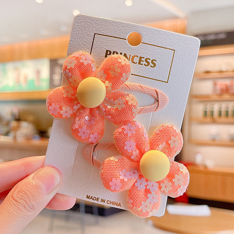 Picture of New Flower hairpin fresh baby hairpin headdress flower children's hair accessories do not hurt hair BB clip girl bangs clip headdress
