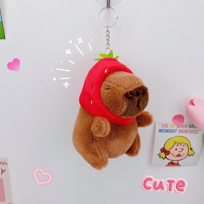 Picture of Internet celebrity boutique schoolbag ornaments capabala capybara pendant creative car keychain plush doll batch