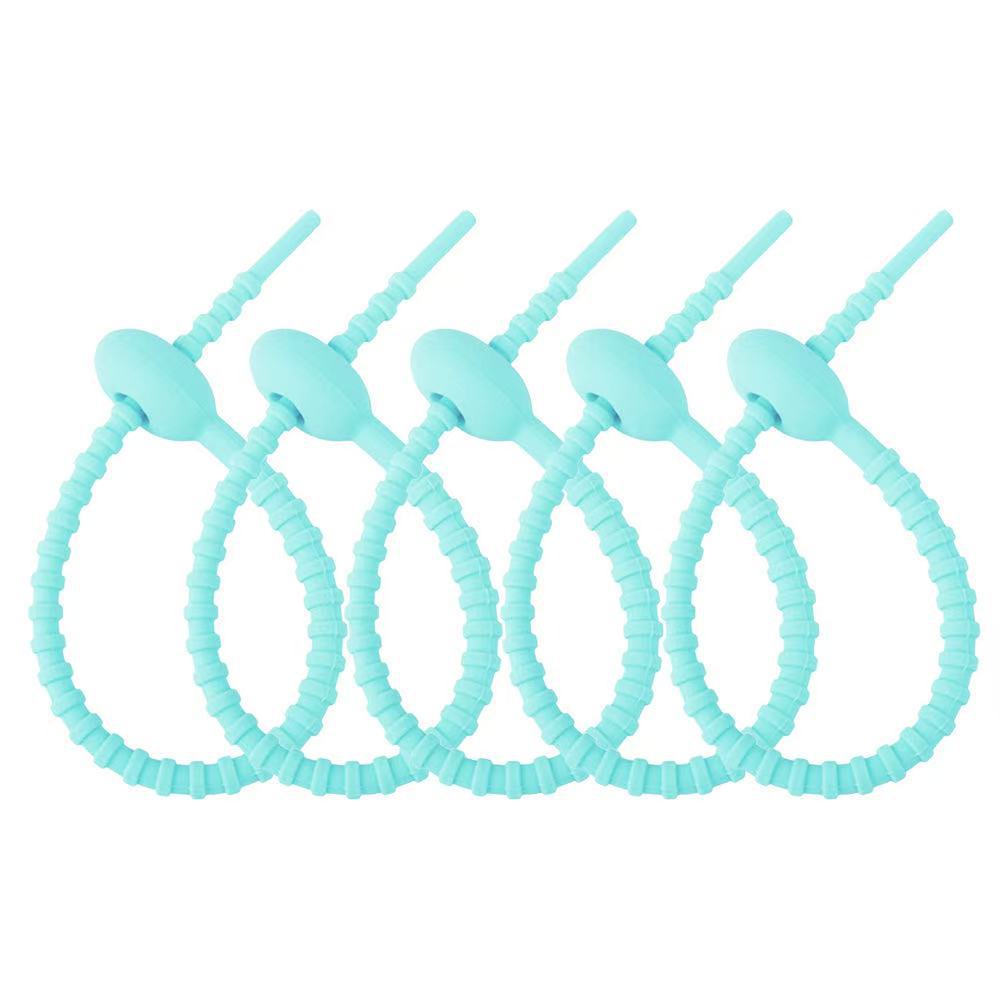 Picture of Self-locking storage soft rubber rope cartoon diy key ring silicone cable tie color data cable tie can be reused